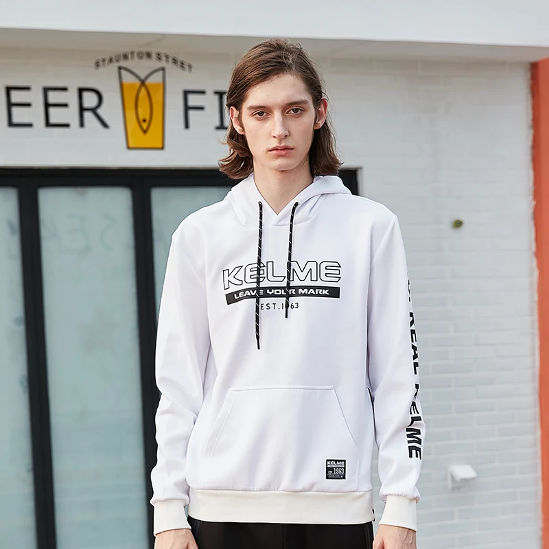 KELME мужские толстовки с буквенным принтом хип-хоп толстовка мужская Японская