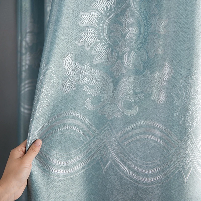 

Monochrome European Style Jacquard Shading Curtains for Living Dining Room Bedroom