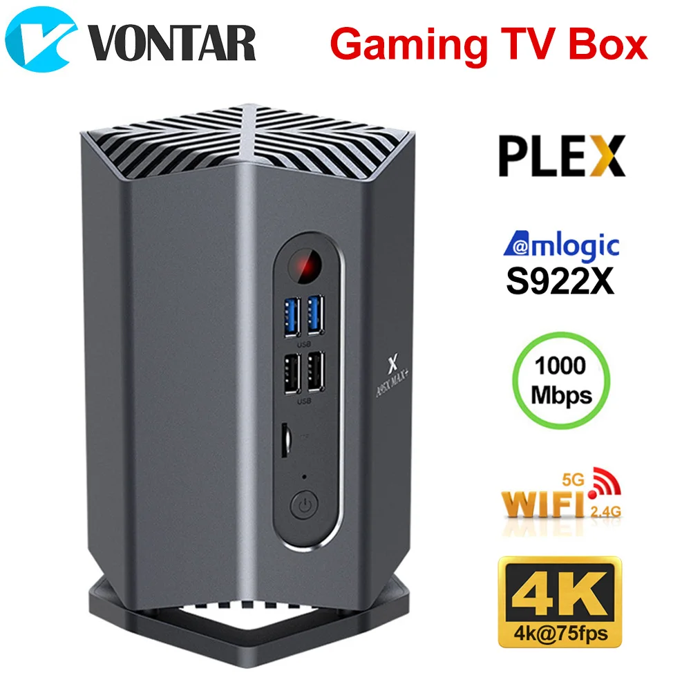 Игровая ТВ приставка Android 9 0 A95X MAX Plus Amlogic S922X Поддержка USB3.0 1080P H.265 4K 75fps Google Player Store