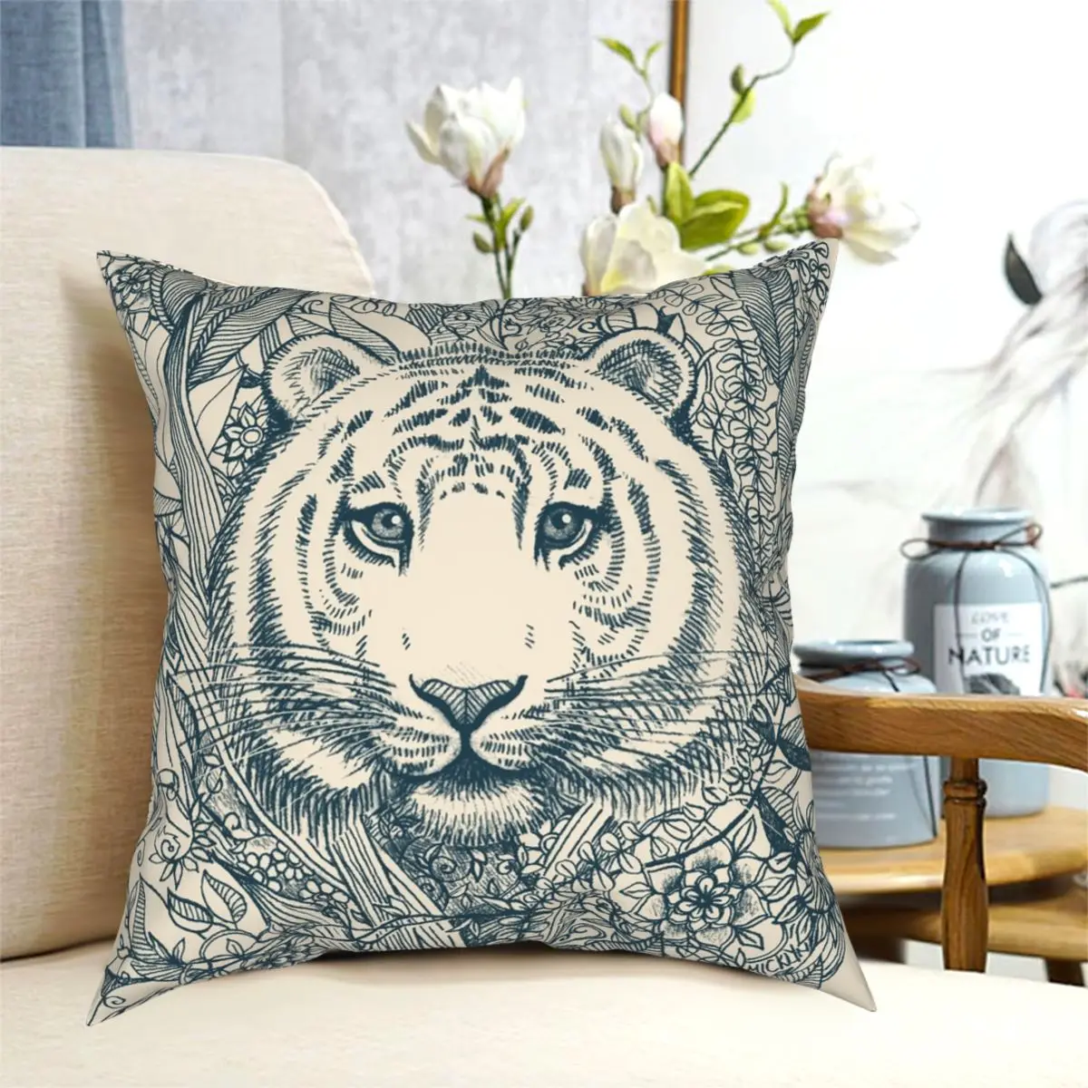 Наволочка с тигром спутывающейся подушкой креативный декоративный чехол на