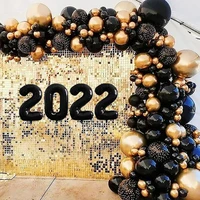 137pcs 51018inch black gold latex balloons arch garland kit new year 2022 number balloon happy new year christmas party decor
