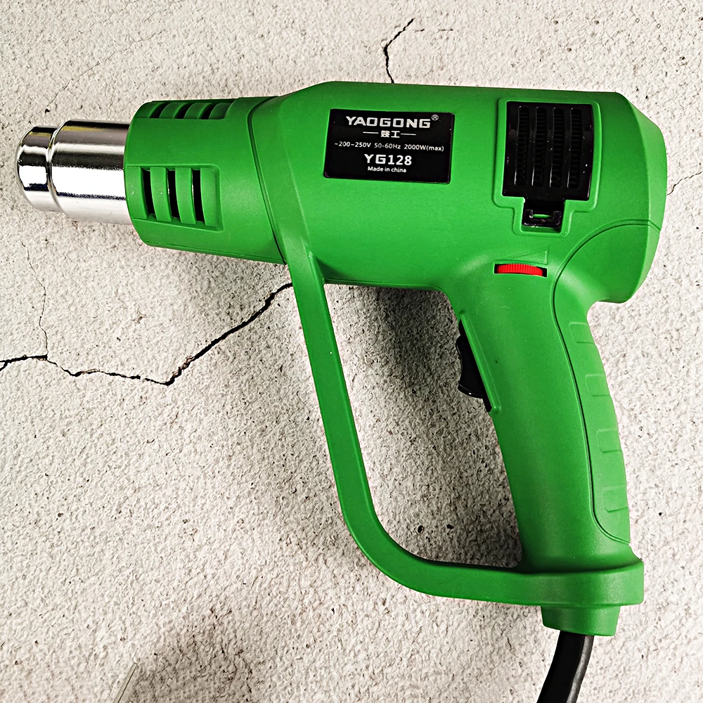 

Ручной Пистолет горячего воздуха YaoGong YG128, 2000 Вт, ручной высокомощный пистолет с постоянной температурой для сварки, удаления краски