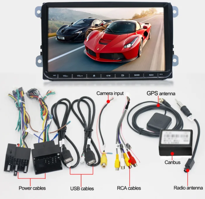 Автомобильный GPS навигатор для V W Volkswagen GOLF 5 Polo Passat b5 J etta Tiguan Touran Skoda шт. 9 дюймов Android
