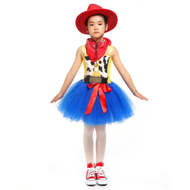 Toy Woody Cowboy Ковбойское платье пачка для девочек с шапкой и шарфом комплект одежды