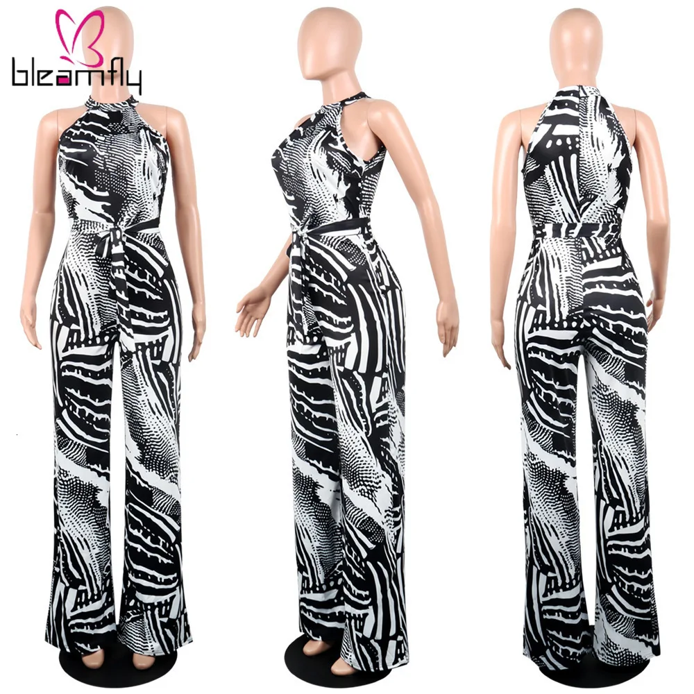 Женский Летний комбинезон в радужную полоску на шнуровке с бретелькой через шею