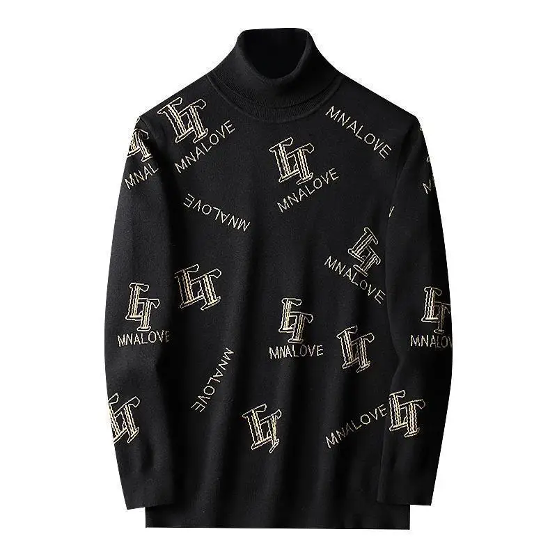 

Europe Station 2020 Winter Top Men 's High Collar Plush Bottomed Shirt Korean Trend Personality Fashion Sweater