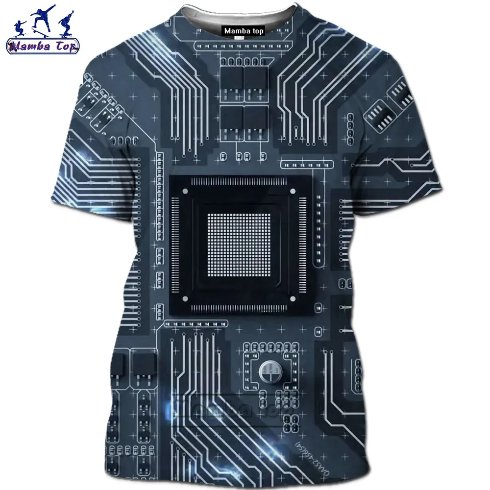 Футболка Mamba Мужская с 3D-принтом тенниска электронными ЧИПАМИ манга забавная