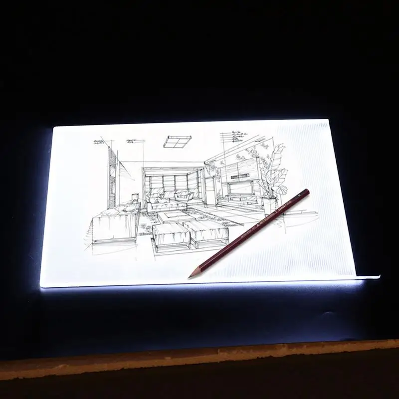 Доска для рисования размера A4 со светодиодной подсветкой ультратонкая 3 режима