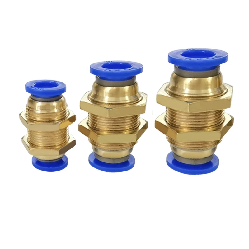 

Free Shipping 10pcs/lot PM4 PM6 PM8 PM10 PM12 Quick Connector Bulkhead Straight Pneumatic Fittings