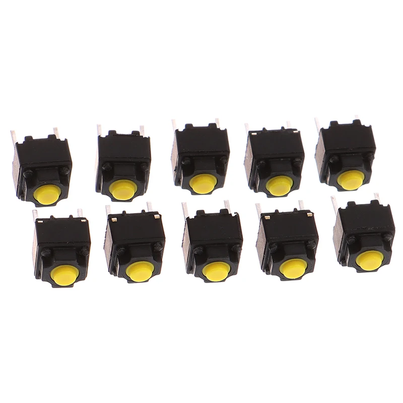 10pcs Yellow Push Mute Button 6*6*7.3 Silent Switch Wireless Mouse Wired Micro | Обустройство дома