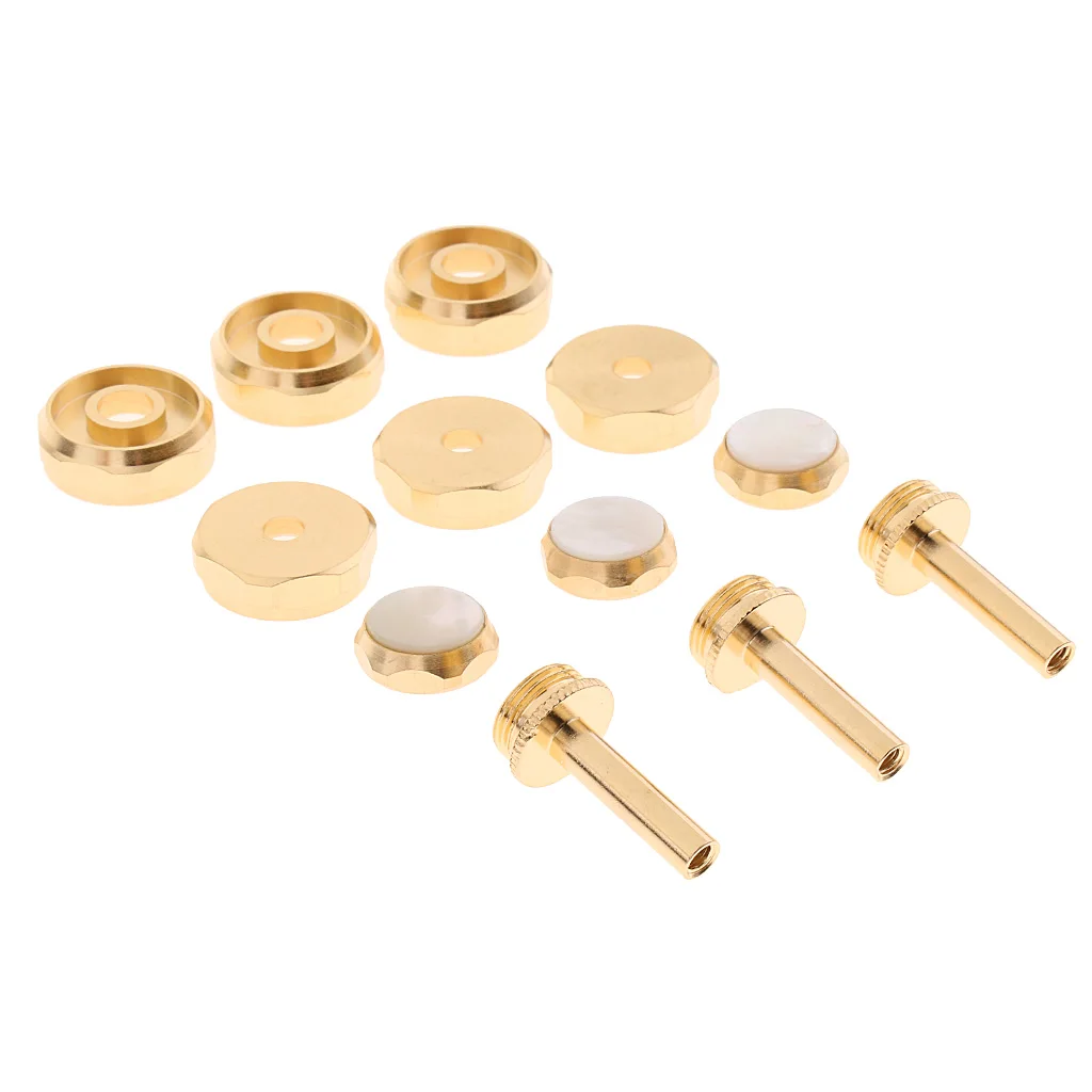 

Metal Trumpets Finger Buttons, Valve Caps Screw Cover, Trumpet Repairing Maintenance for Trumpeters Small Gold Plated