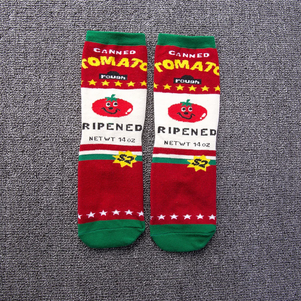 As shown Men and women food fruit print pattern socks avocado McDonald's cookies funny personality fashion print ladies socks lovers - Цвет: As shown
