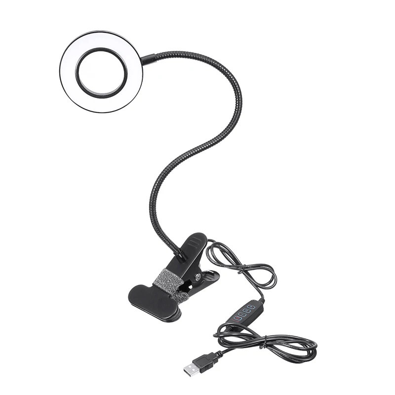 Светодиодная лампа с зажимом для чтения USB Гибкая Настольная книг офисный