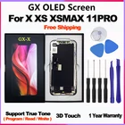GX OLED экран для iPhone X Жесткий Дисплей XS 11 Pro мягкий экран дигитайзер в сборе Замена для iPhone XS MAX дисплей протестирован