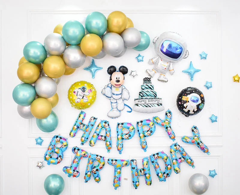 

Disney Mickey Mouse Birthday Decoration Children's Party Balloon Package Space Dinosaur Theme Decoration Aluminum Foil Balloon