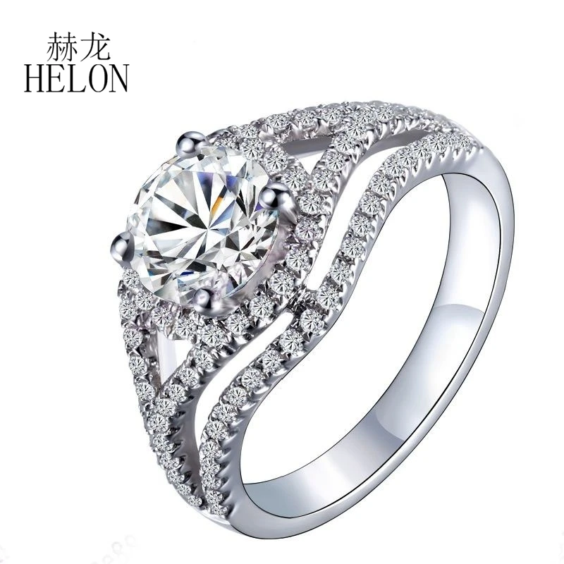 

Кольцо с муассанитом, белое золото 10 к, 7,5 мм