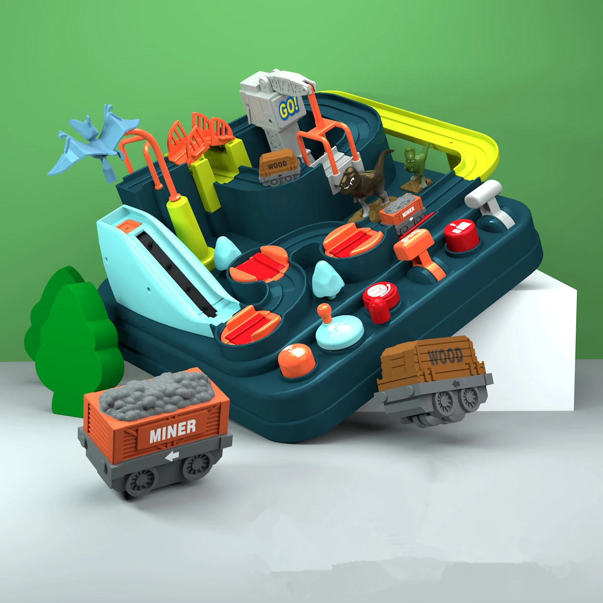 Детский ручной автомобиль Приключения рельсовая игра поезд трек игрушки Детская