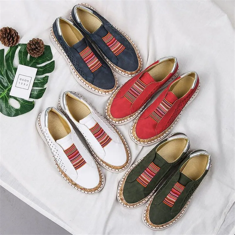 

2019 Casual Women Shoes Flat Insole Europe and America Casual Color matching Slip-On Shoes Sneakers Fashion Shoes L477