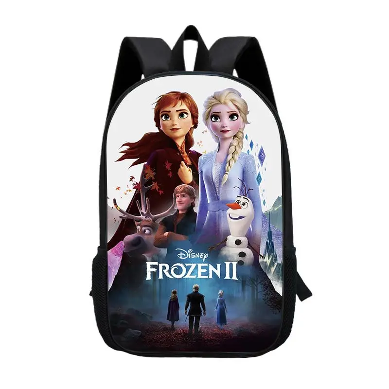 Girls AnnaSnow Queen Princess Printing  Backpacks Disney School Bag Breathable Backpack