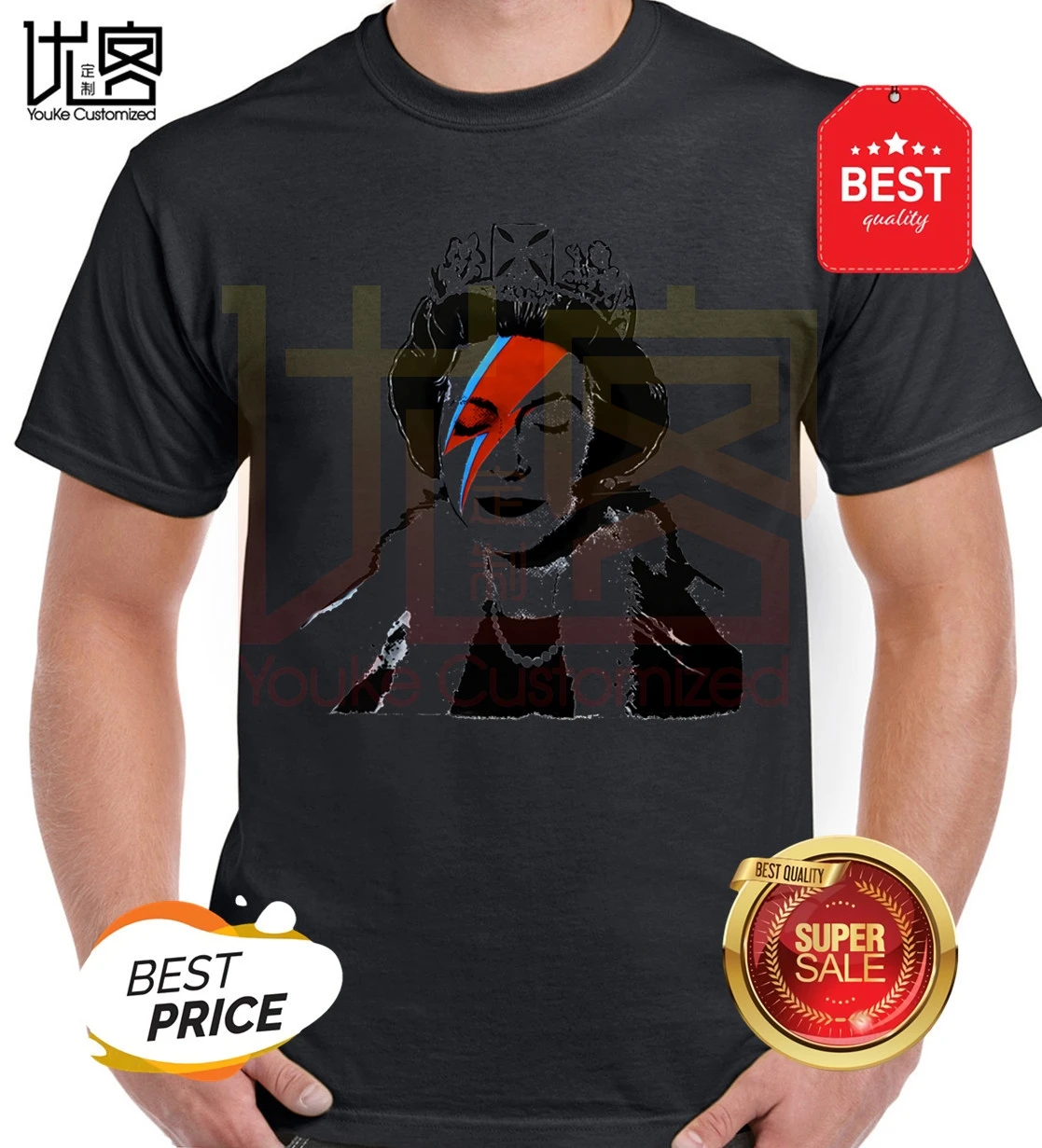 Футболка Banksy Queen Ziggy Stardust Bowie стильная крутая футболка унисекс новый дизайн