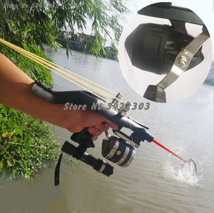 

New Elastic Hunting Fishing Slingshot Shooting Catapult Bow Arrow Rest Bow Laser Sling Shot Catapult Crossbow Bolt Shooting Fish