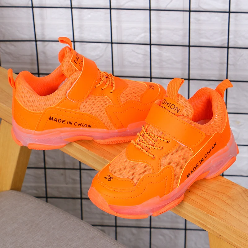 Сетчатые кроссовки для мальчиков и девочек Новинка 2019 года повседневные