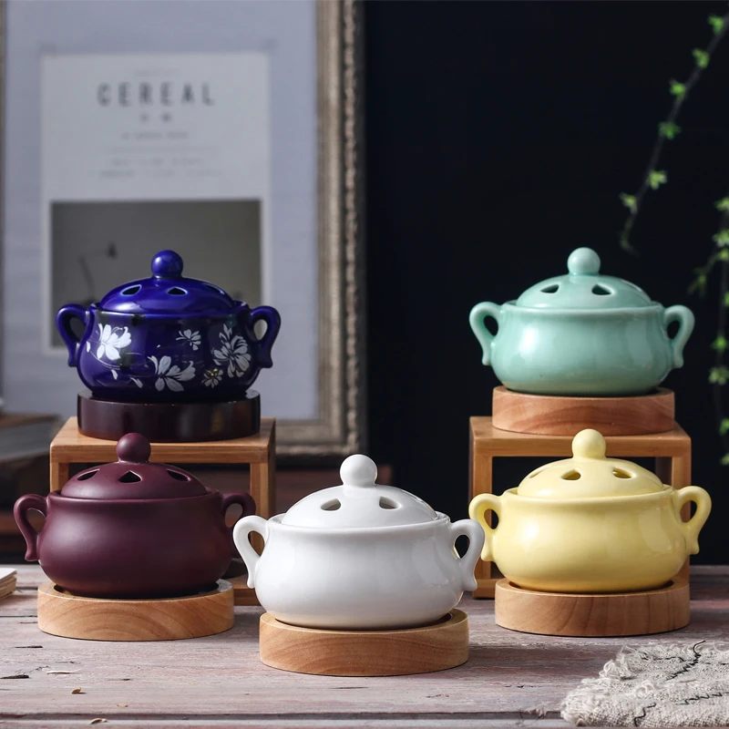 Электрическая мини курильница керамическая желтая портативная фотокурильница