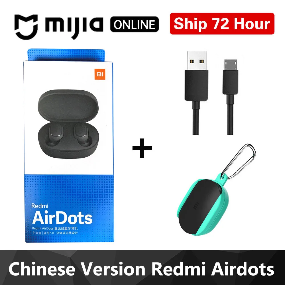 Xiaomi Redmi Airdots TWS Bluetooth 5,0 наушники стерео беспроводные активные шумоподавления с микрофоном свободные Наушники управление AI - Цвет: Redmi outdoor green