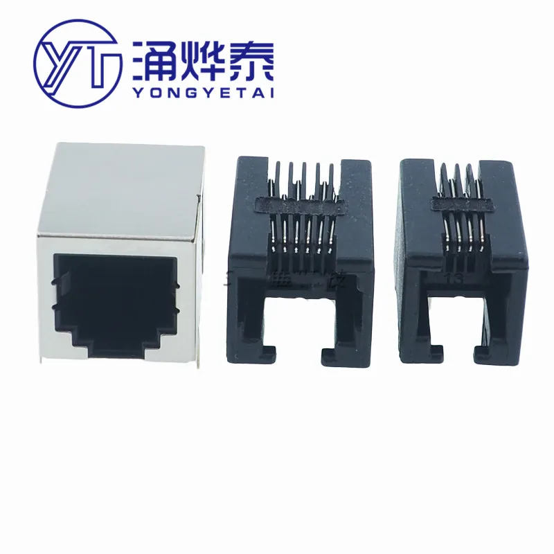 YYT 10 шт. RJ11 RJ12 изогнутый контакт 95001 4P4C 6P6C 6P4C 8P8C телефонная розетка с