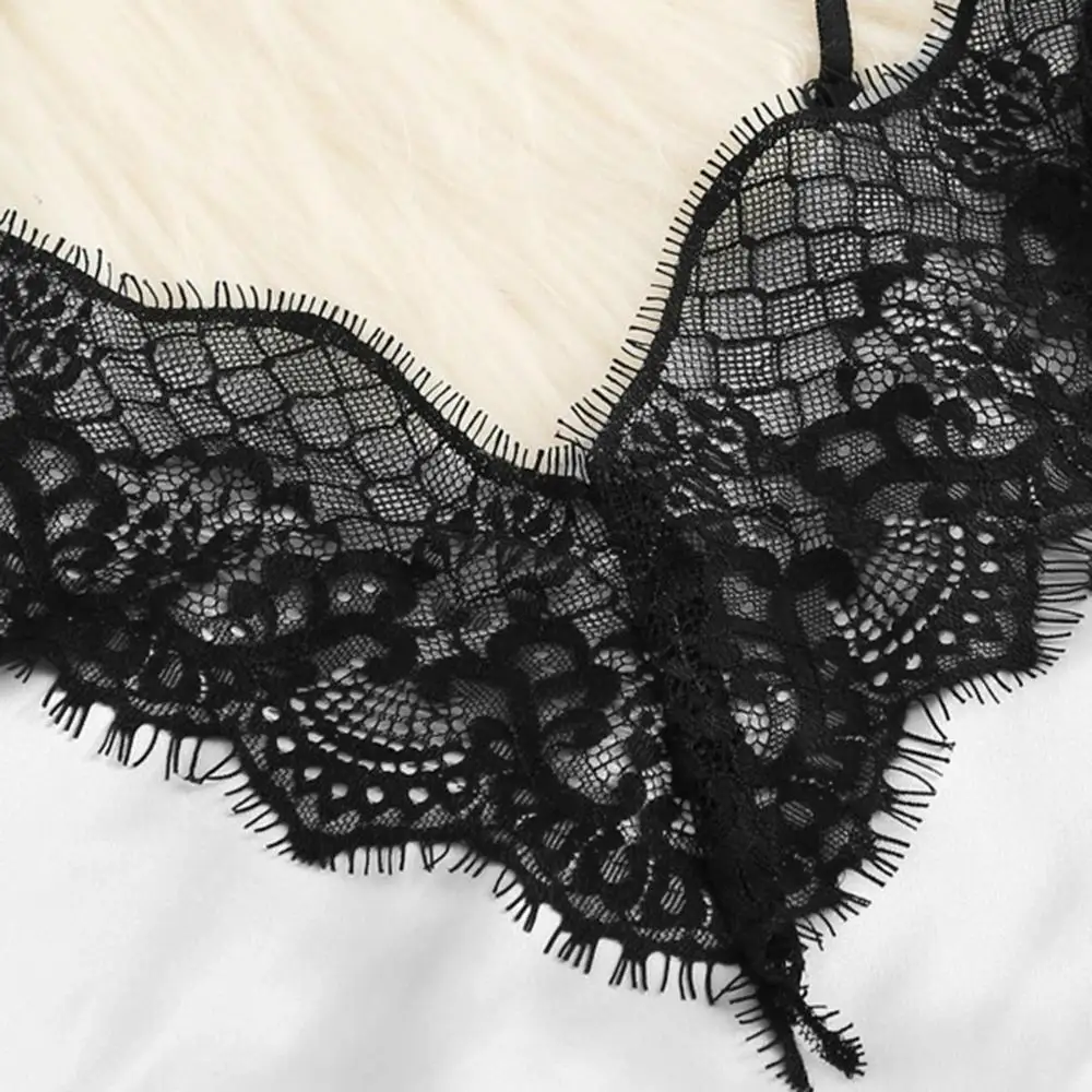 Сексуальная Женская пижама комплект из 3 предметов атласная шелковая Домашняя