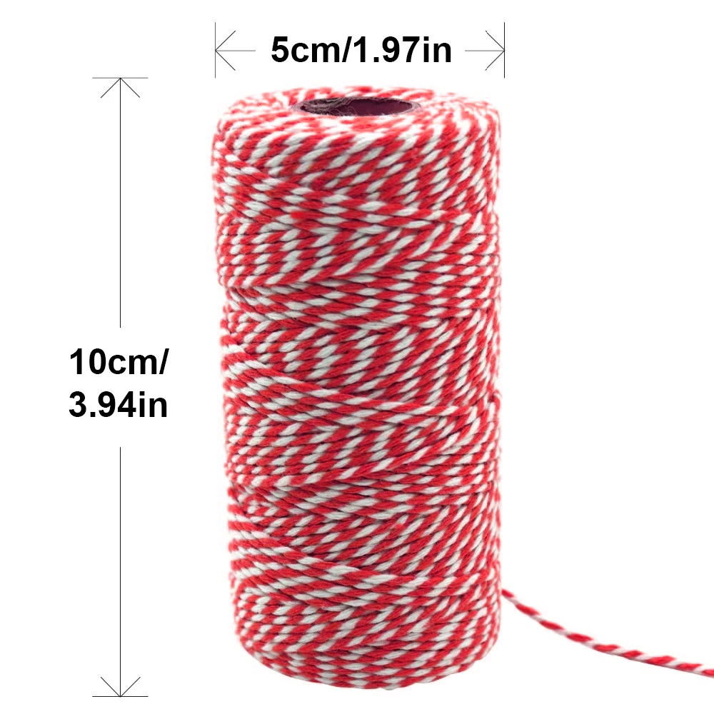 100Meter/Roll Two Colors Cotton Baker Twine Rope Cord Christmas Wedding Decoration Gift Packaging String DIY Crafts Wrap | Дом и сад