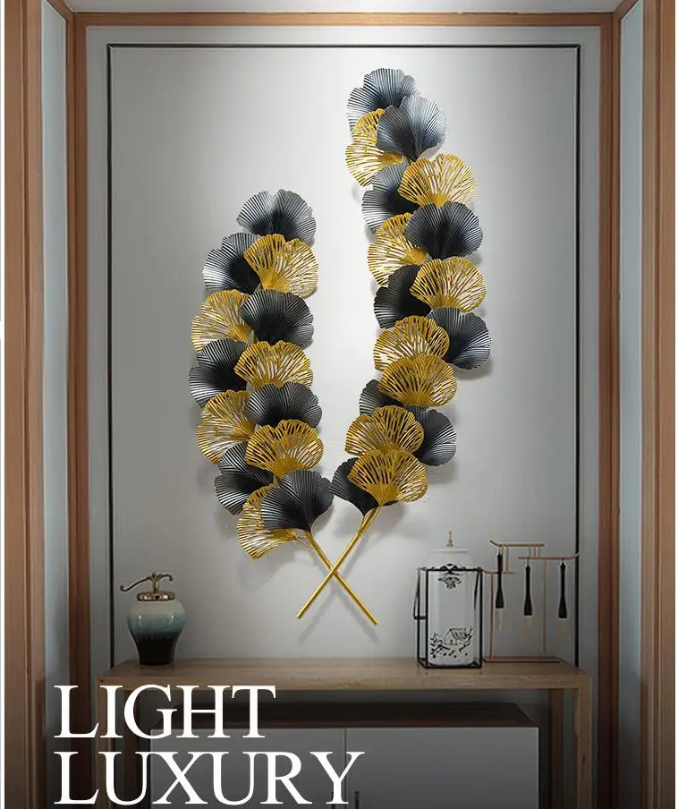 Новые китайские кованые железные листья гинкго настенные подвески подвеска для