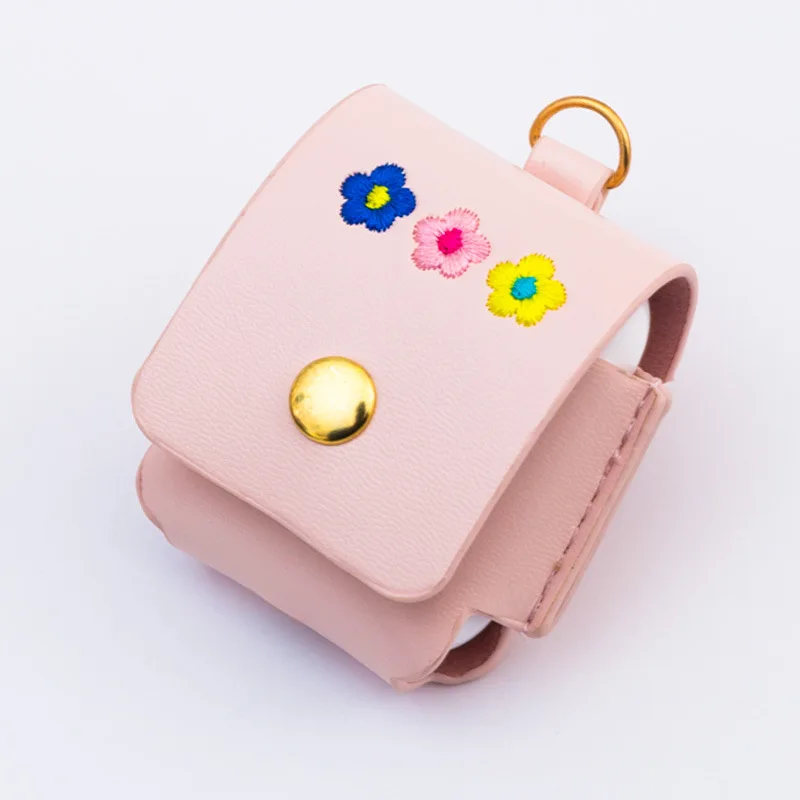 pink Bentoy Вышивка Цветы Airpod чехол для хранения лазер PU наушники сумка для хранения беспроводной Bluetooth чехол Hyun Ah стильное портмоне для монет - Цвет: pink