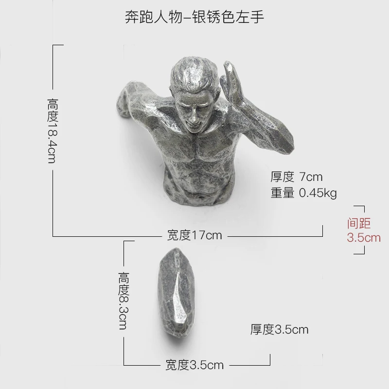 silver left hand B Креативная скалолазание Мужская скульптура статуя из смолы фигурка Оран мужчины ts домашний декор настенные украшения - Цвет: silver left hand B
