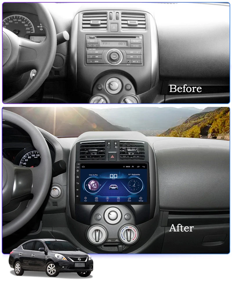 9 дюймов IPS и 2.5D сенсорный экран Android 8 1 автомобильный DVD GPS навигатор для Nissan sunny 2011