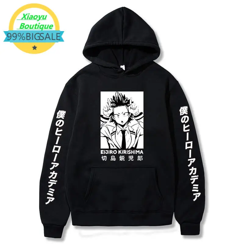 

Harajuku Hoodie Anime My Hero Academia Kirishima Eijiro Printed Men/women Streetwear Pullover Long Sleeve Oversized Sweatshirt