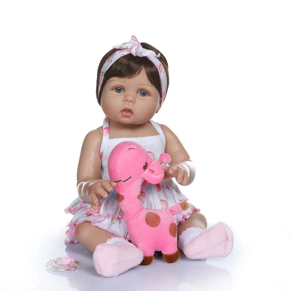 

47 см Новорожденный bebe кукла, кукла девочка кукла в загорелая кожа всего тела ванны силикона игрушки куклы Xmas Gfit 054