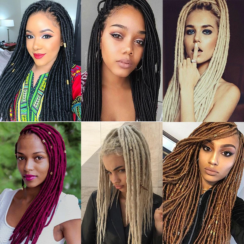 

Faux Locs Crochet Braids Hair Ombre Dreadlocks Braiding Hair Extension for Women 18 " Synthetic Knotless Soft Locks Crochet Hair