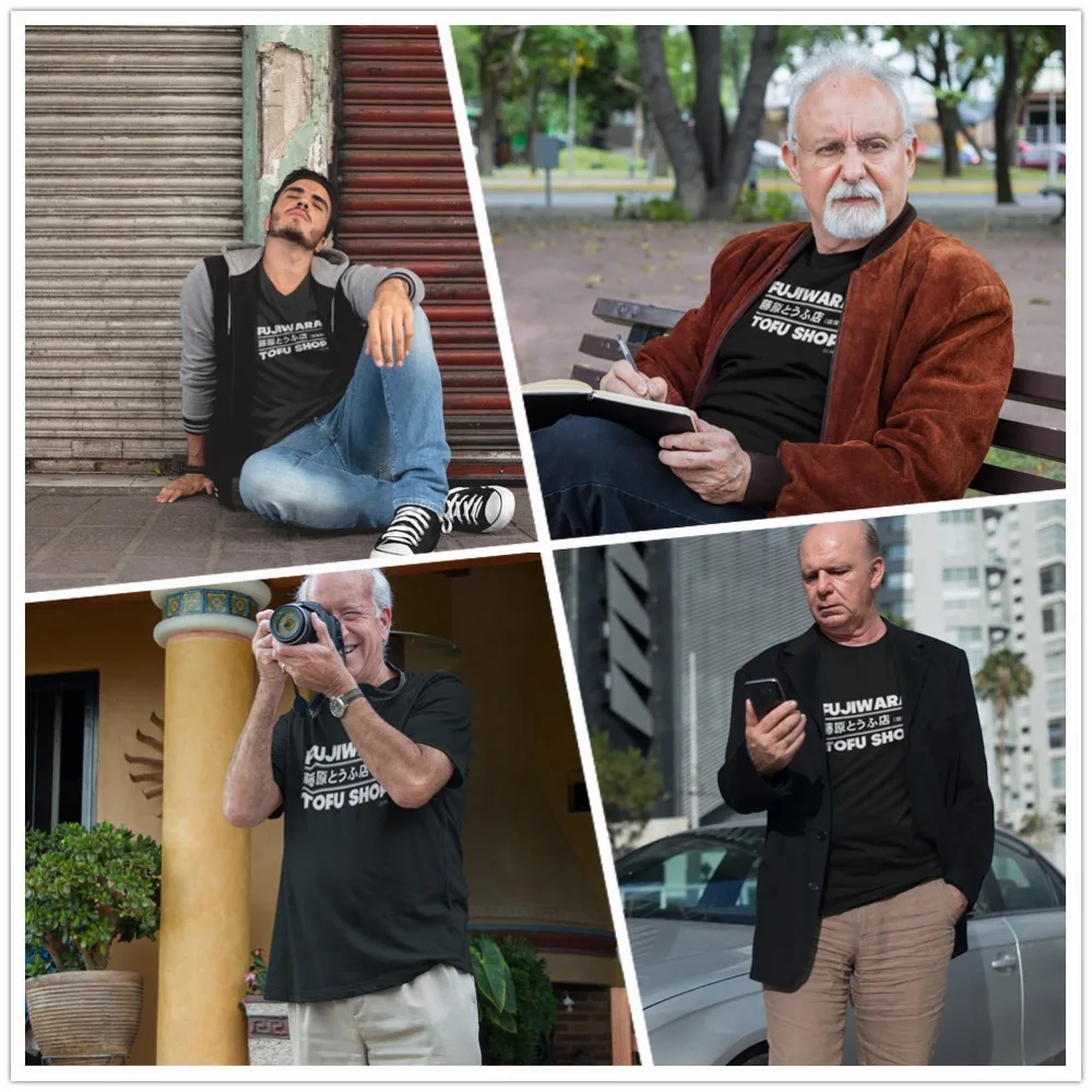 Начальная D футболка Начальная D Фудзивара тофу магазин Футболка белая футболка хлопок забавная футболка уличная одежда короткий рукав принт 6xl футболка