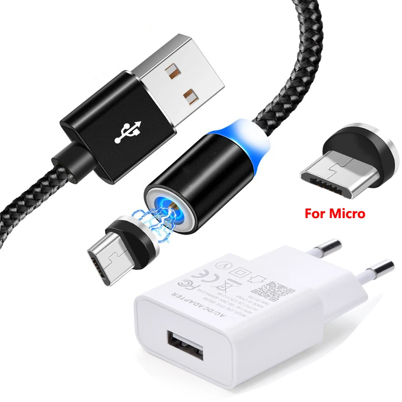 Магнитный USB кабель для быстрой зарядки телефона Redmi 5 5A 6 Pro 6A 7 7A 8 8A GO Note 4 4X Micro