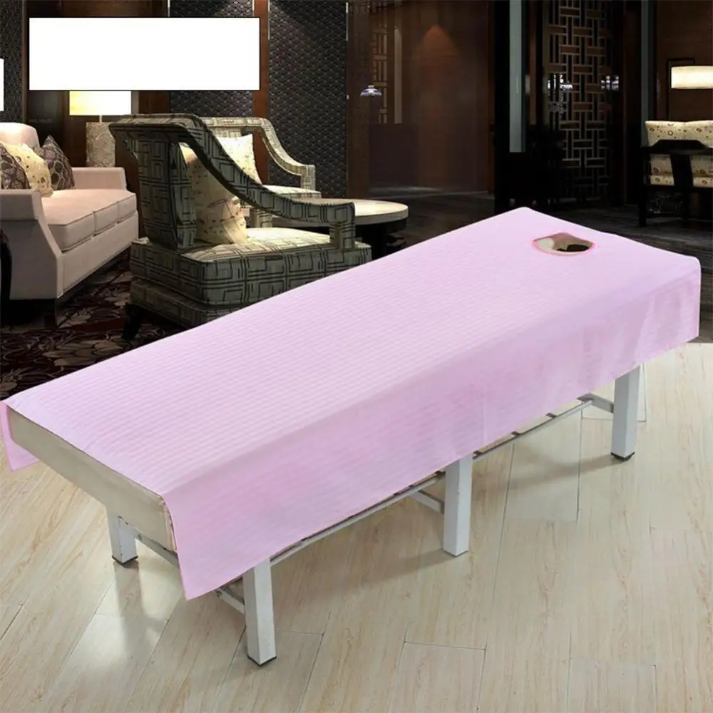 

32 Cotton Massage Table Cloth Bed Cover Sheet Beauty Salon Spa Bed Cover Sheet with Face Hole Pure Color zk