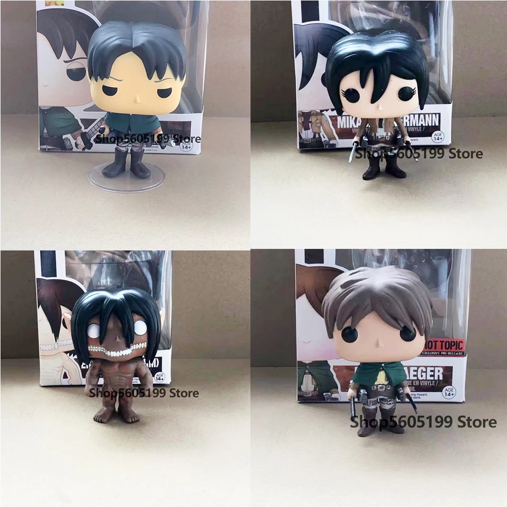 

POP Attack on Titan EREN JAEGAR MIKASA ACKERMANN with box Action Figure Model toys for chlidren