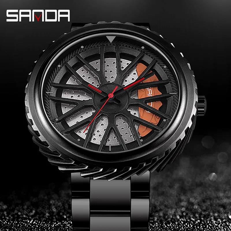 Мужские наручные часы креативные спортивные из нержавеющей стали с