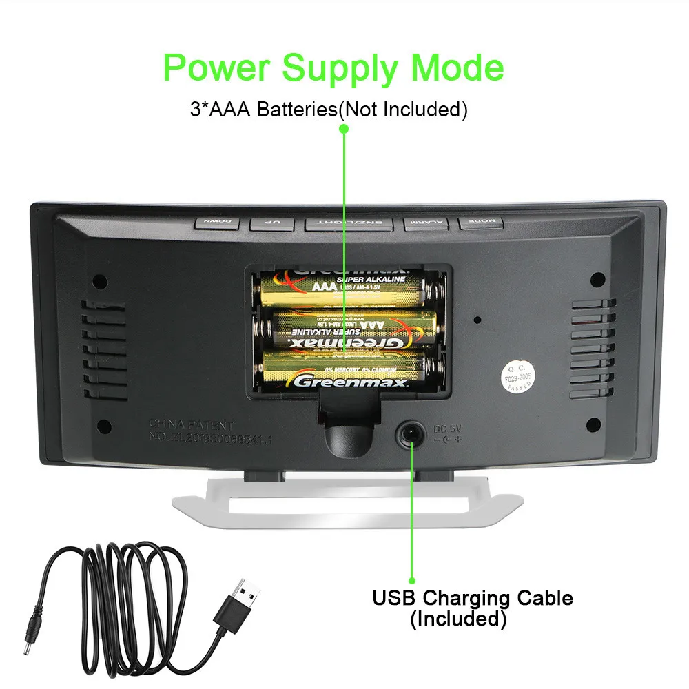 Цифровой будильник с регулируемой яркостью 7-дюймовые светодиодные электронные