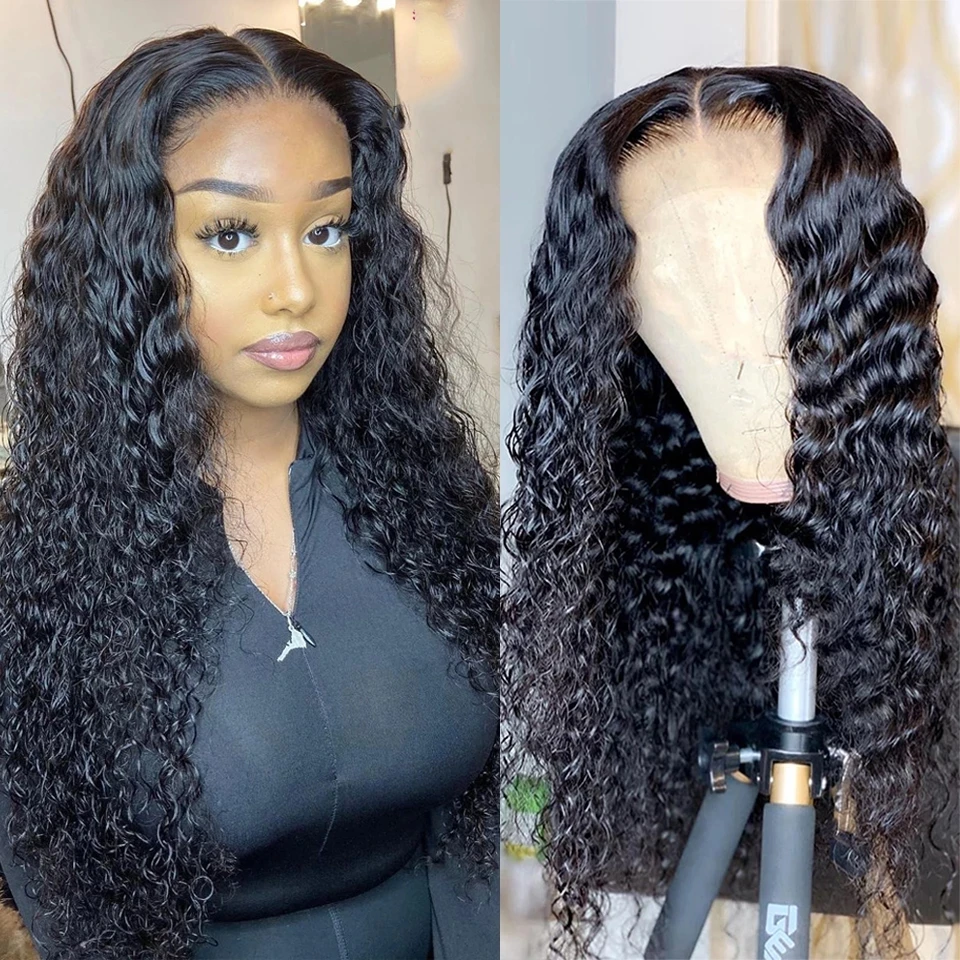 Deep Wave Frontal Wig Transparent Lace Wigs 13x4 Deep Curly Lace Front Human Hair Wigs 13x5x1 T Part Brazilian Deep Wave Wig