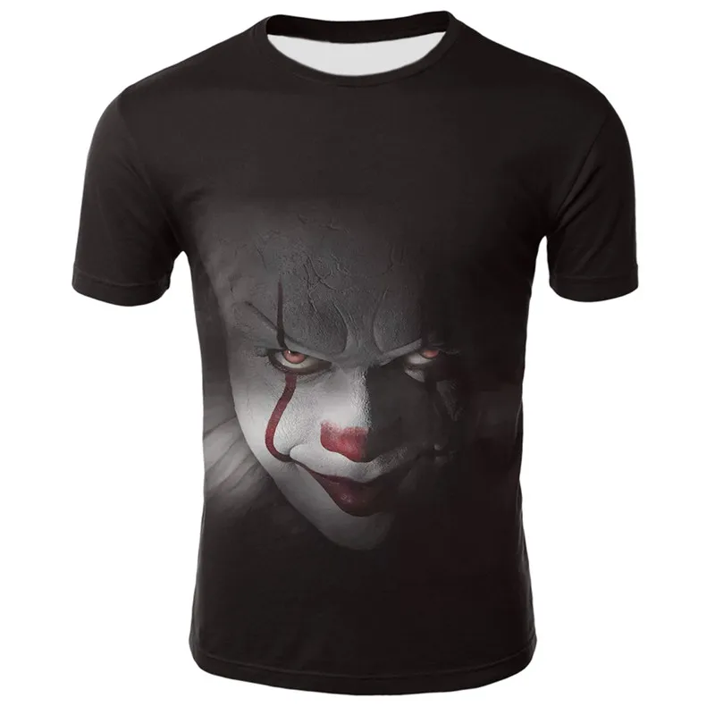 2019 IT Clown 3D Printed T Shirt Men Women Summer Funny Horror Movie Casual T-shirts Hip Hop Streetwear Tees Tops | Мужская одежда