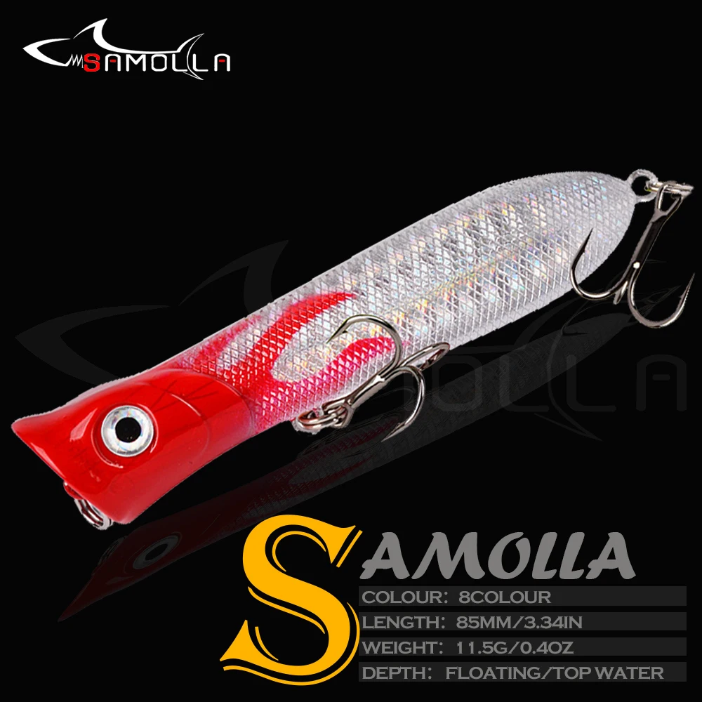 

Fishing Lure Popper Weights 11.5g 8.5cm Floating Topwater Hard Bait Pesca Whopper Trolling For Pike Fish Tackle Artificial Baits