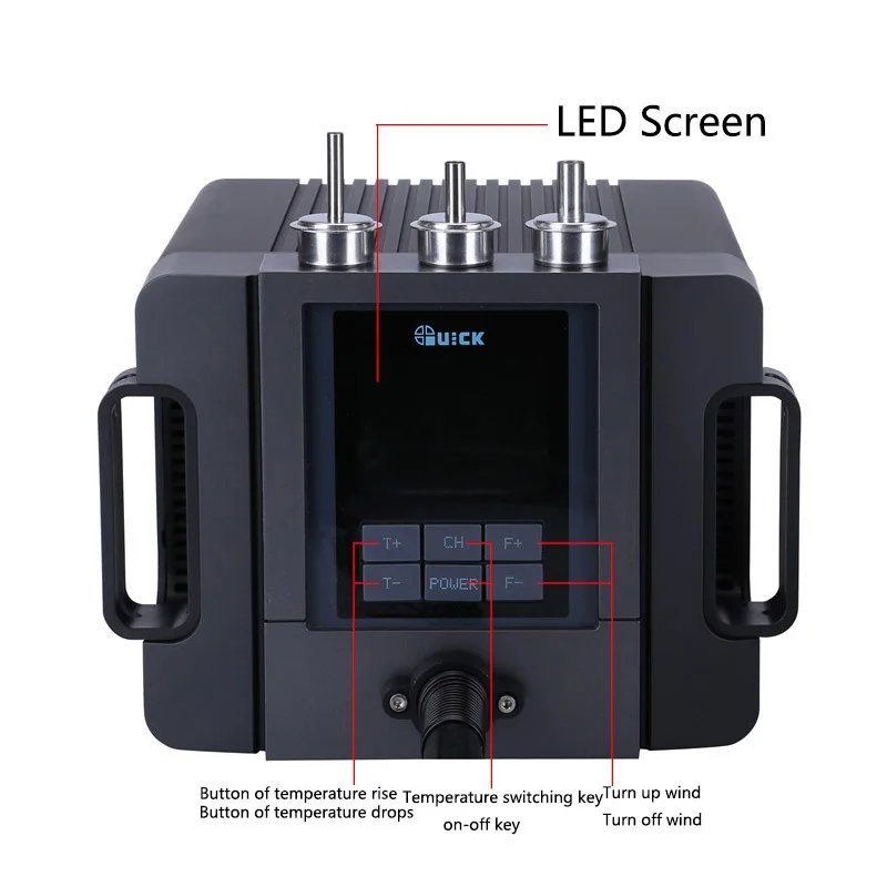 

Original QUICK TR1300A Hot Air Station 1300W Intelligent Soldering Station for Mobile Phone Motherboard Repair Digital Welding