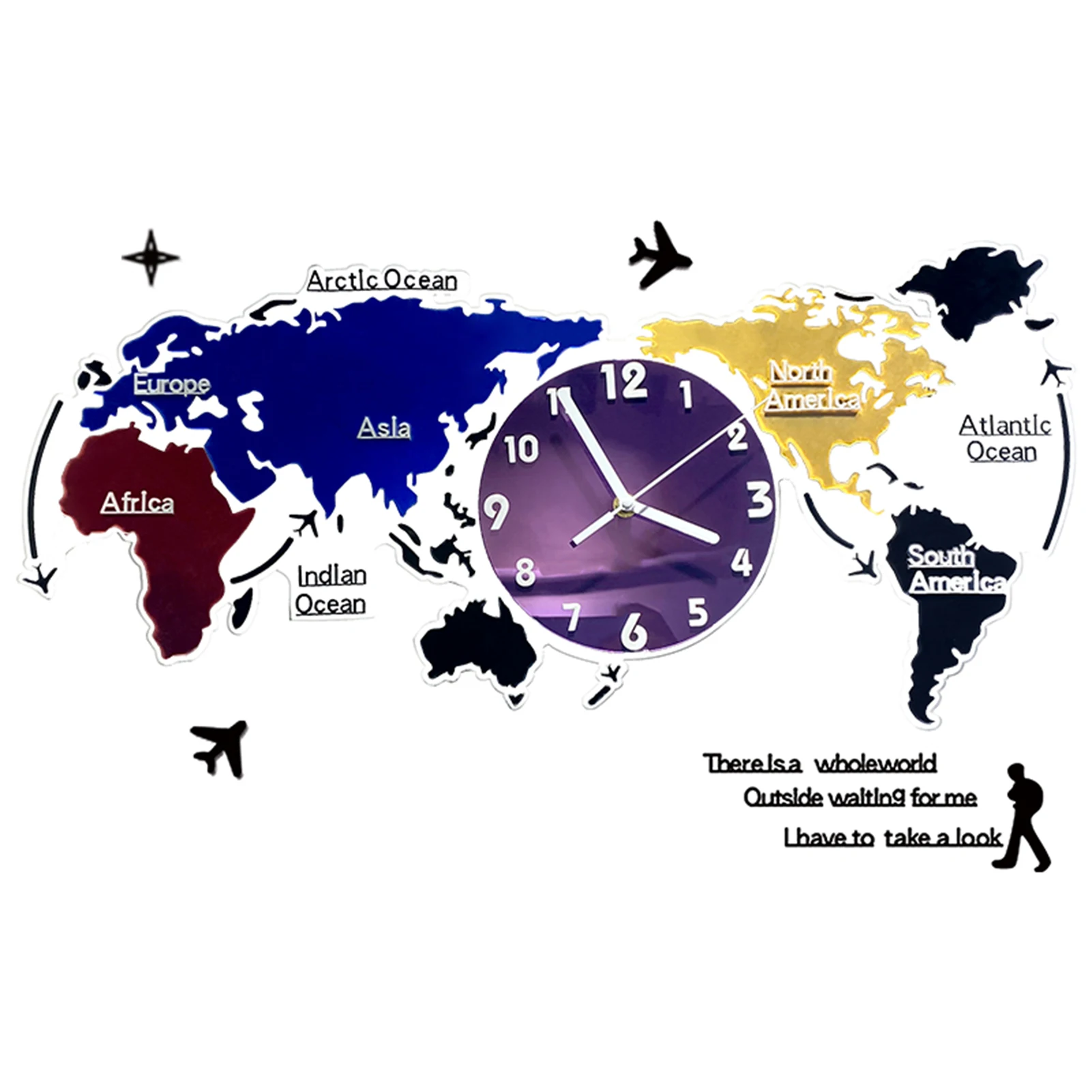 

pegatinas de pared home decor Large Decorative Wall Clock Sticker Frameless World Map Wall Clock Silent Movement Modern