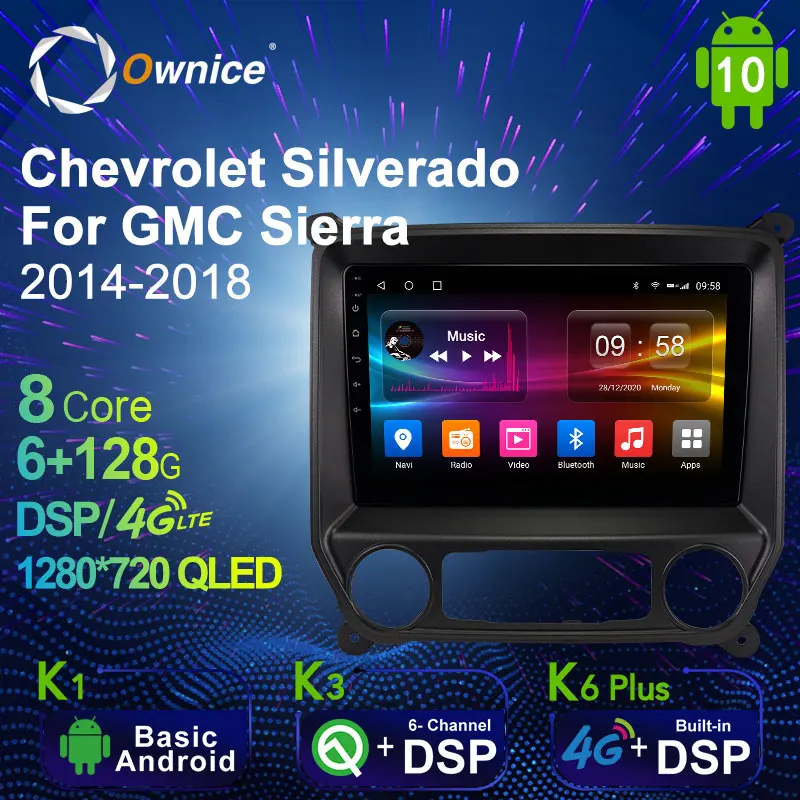 Android 10.0 6G+128G Car Radio Stereo for Chevrolet Silverado For GMC Sierra 2014 - 2018 Auto Audio GPS 4G LTE System 1280*720 Android 10.0 6G+128G Car Radio Stereo for Chevrolet Silverado For GMC Sierra 2014 - 2018 Auto Audio GPS 4G LTE System 1280*720